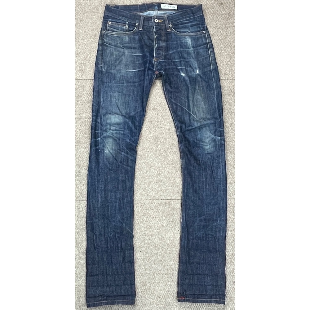 Gustin Skinny Raw #101 Men's Selvedge 5 Pocket Button Fly Jeans Size 29